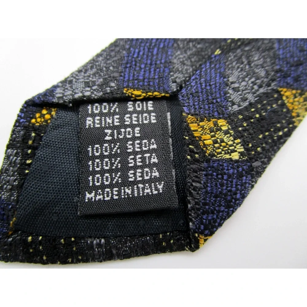 Feratelli Made in Italy 100% Silk Men's Neck Tie Blue Black Gold